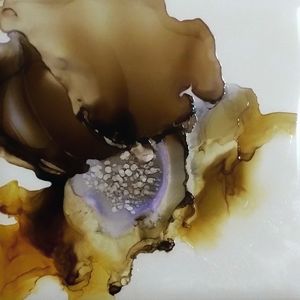 8x10 original abstract painting art print hand embellished Gold Leaf